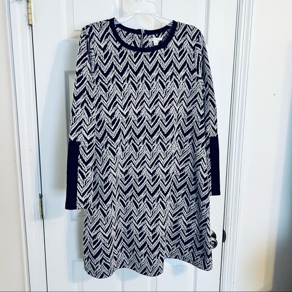 Cato Black and White Patterned Sweater Dress - Picture 1 of 3